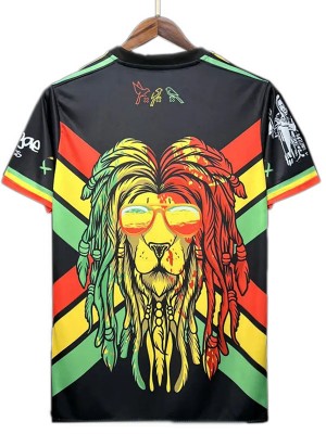 Ajx tributo bob marley édition spéciale maillot uniforme de football kit de football de sport pour hommes haut chemise noire 2023-2024