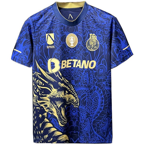 FC Porto champions édition spéciale maillot de dragon bleu uniforme de football kit de football pour hommes haut maillot de sport 2022-2023