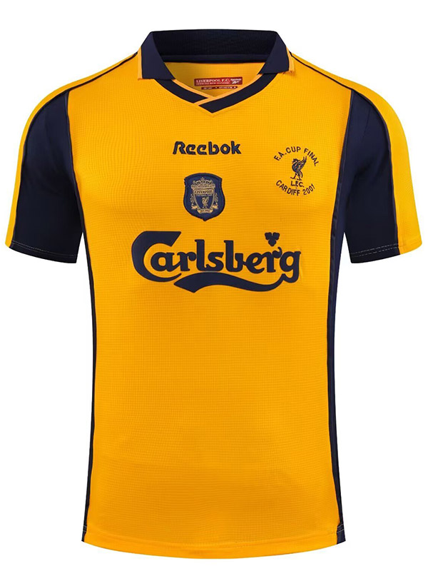 Liverpool extérieur maillot rétro FA Cup finale vintage uniforme de football hommes deuxième vêtements de sport kit de football chemise haute 2000-2001