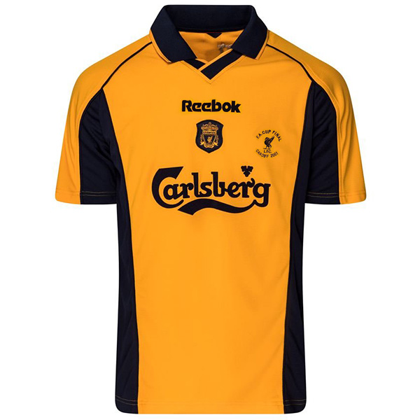 Liverpool deuxième maillot de football pour hommes de l'uniforme de football de maillot rétro away 2000-2001