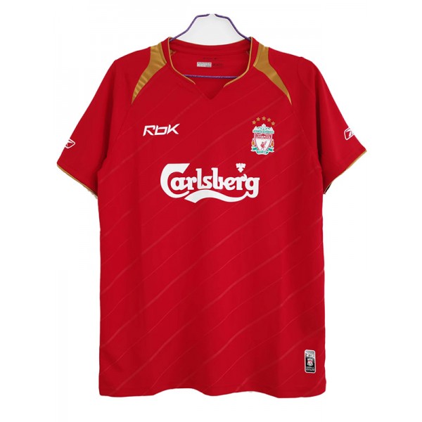 Liverpool domicile maillot rétro coupe d'Europe uniforme de football premier kit de football pour hommes haut de sport chemise 2005-2006
