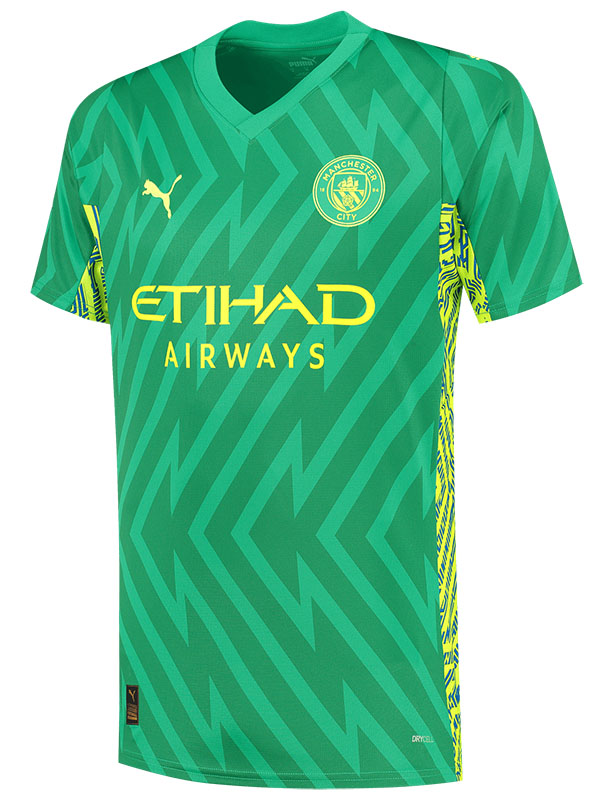 Manchester city maillot de gardien de but uniforme de football kit de football vert pour hommes hauts chemise de sport 2023-2024
