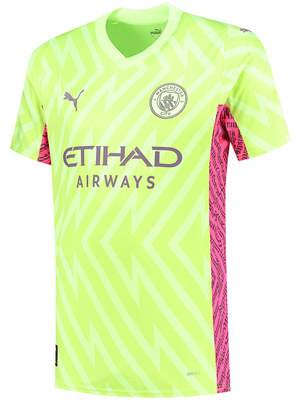 Manchester city maillot de gardien de but uniforme de football kit de football jaune pour hommes hauts chemise de sport 2023-2024