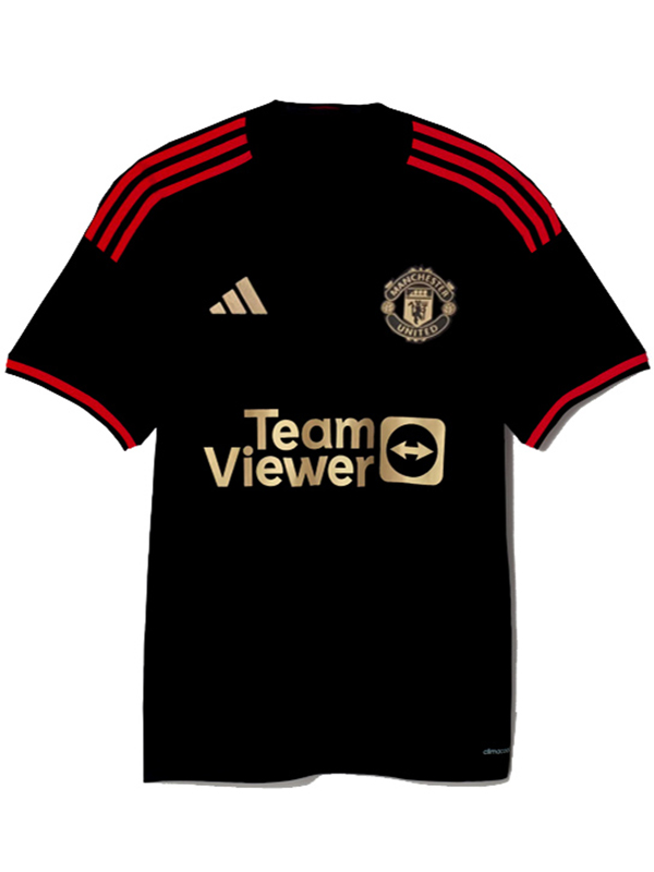 Manchester united édition spéciale maillot uniforme de football kit de football noir pour hommes haut maillot de sport 2023-2024