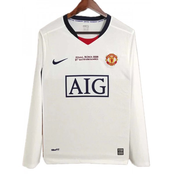 Manchester united maillot vintage à manches longues football match hommes deuxième sportswear maillot de football 2008 - 2009 