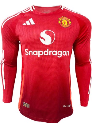 Manchester United domicile maillot à manches longues premier uniforme de football vêtements de sport pour hommes kit de football chemise haute 2024-2025