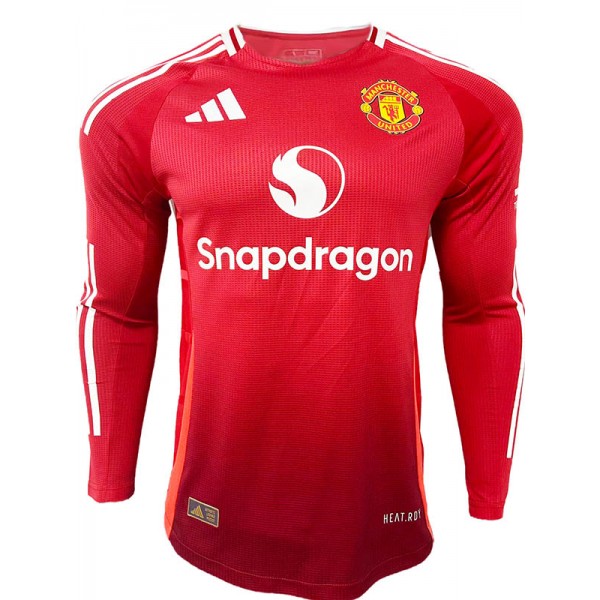 Manchester United domicile maillot à manches longues premier uniforme de football vêtements de sport pour hommes kit de football chemise haute 2024-2025