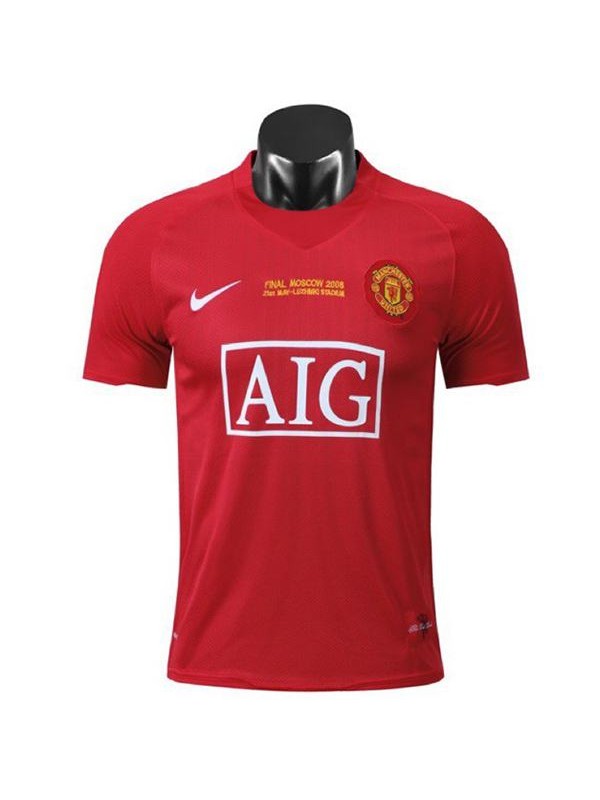 Manchester United maillot rétro de la Ligue des champions de à domicile maillot match maillot de football sportswear homme 2007-2008