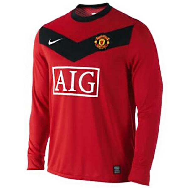 Manchester United domicile maillot rétro manches longues match premier maillot de football sportswear pour hommes 2009-2010