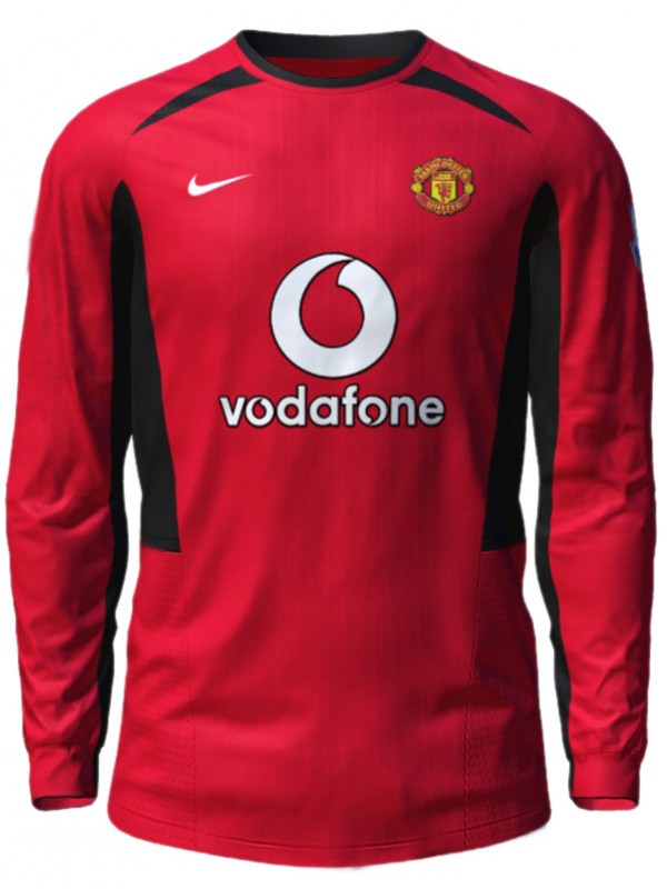 Manchester United domicile rétro maillot à manches longues uniforme de football premier maillot de football pour hommes 2002-2004