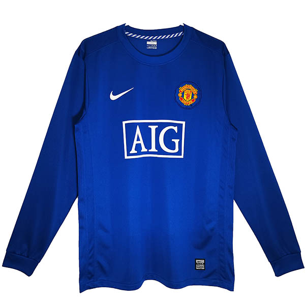 Manchester United troisième maillot à manches longues rétro football uniforme hommes 3ème kit de football sport hauts chemise 2008-2009