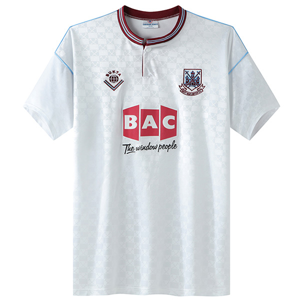 West Ham loin maillot rétro hommes deuxième uniforme de football hauts kit de sport maillot de football 1989-1990