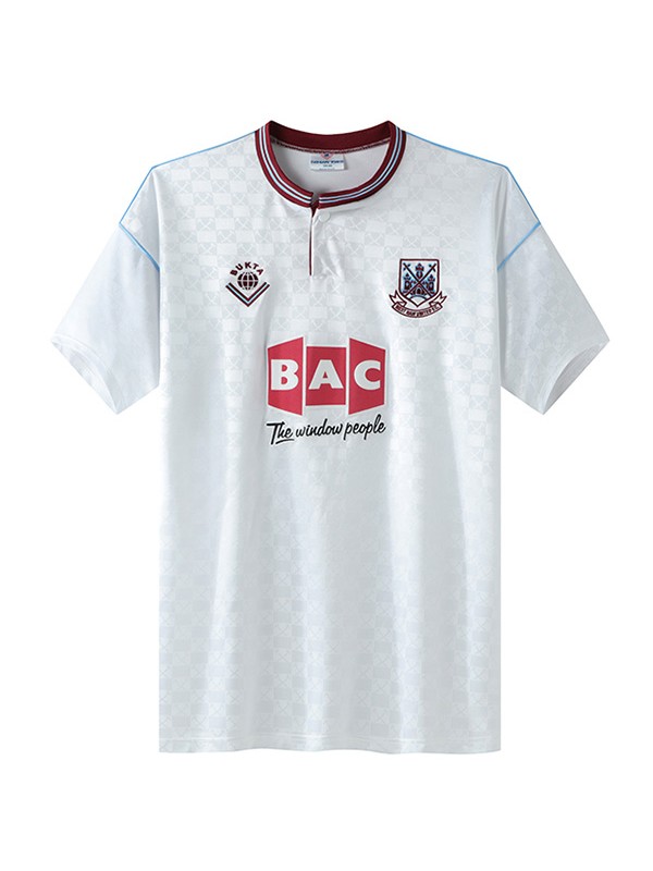 West Ham loin maillot rétro hommes deuxième uniforme de football hauts kit de sport maillot de football 1989-1990
