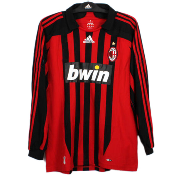 AC milan domicile maillot rétro manches longues premier maillot de football sportswear homme 2007-2008