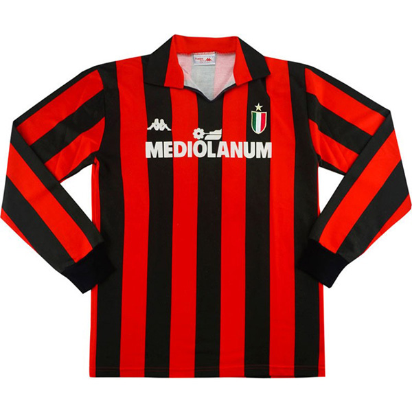 AC milan domicile maillot rétro manches longues uniforme de football premier maillot de football sportswear pour hommes 1988-1989