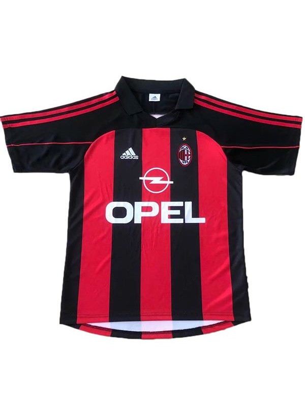 AC milan home retro soccer jersey maillot match men's 1st sportwear football shirt 2000-2002