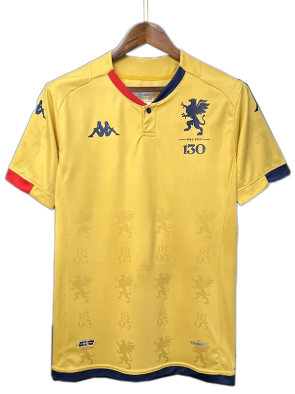 Genoa maillot de football édition spéciale 130e anniversaire uniforme de football kit de sport pour hommes haut en or chemise 2023-2024