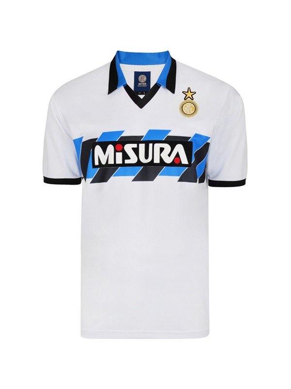 Inter milan maillot rétro extérieur deuxième maillot de football pour hommes de l'uniforme de football 1990-1991
