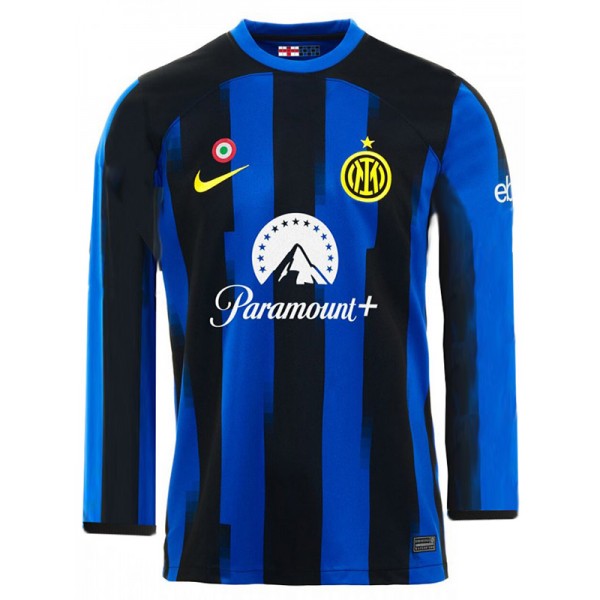 Inter Milan domicile maillot à manches longues uniforme de football premier kit de football pour hommes haut maillot de sport 2023-2024