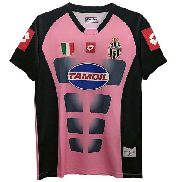 Juventus extérieur maillot de football rétro vêtements de sport deuxième maillot de football pour hommes t-shirt de sport de football rose 2002-2003 