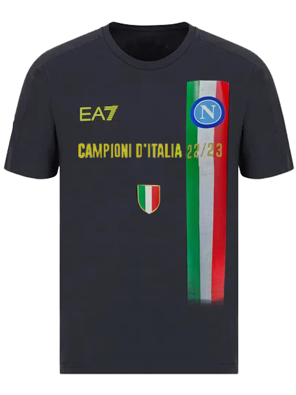 SSC napoli champion édition maillot noir uniforme de football vêtements de sport pour hommes kit de football hauts chemise de sport 2023-2024
