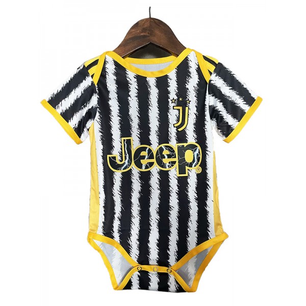 Juventus maillot domicile bébé cache-couche Mini body pour nouveau-né, vêtements d'été combinaison une pièce 2023 – 2024