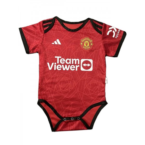 Manchester united grenouillère pour bébé à la maison mini body nouveau-né vêtements d'été combinaison une pièce 2023-2024