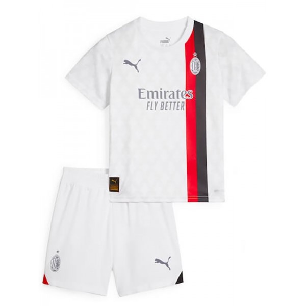 AC milan maillot de football pour enfants à l'extérieur kit de football pour enfants deuxième mini-chemise de football uniformes pour jeunes 2023-2024