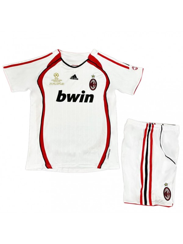AC Milan extérieur enfants maillot rétro kit de football enfants vintage deuxième maillot de football mini uniformes de jeunesse 2006-2007