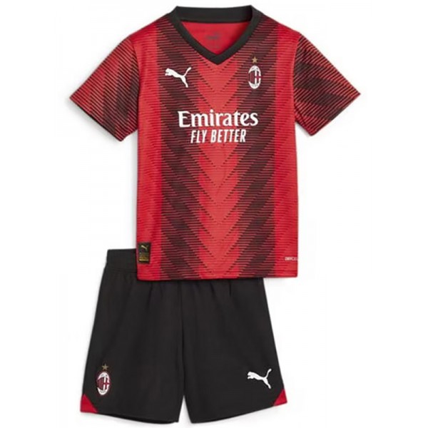 AC milan maillot domicile enfant kit de football enfants premier mini chemise de football uniformes de jeunesse 2023-2024
