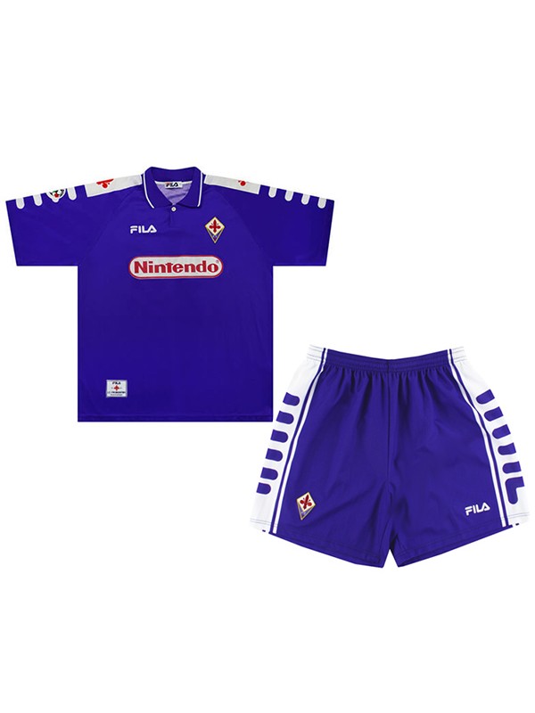 ACF Fiorentina maillot rétro enfant domicile Kit de football vintage pour enfants premier mini-chemise de football uniformes pour jeunes 1998-1999