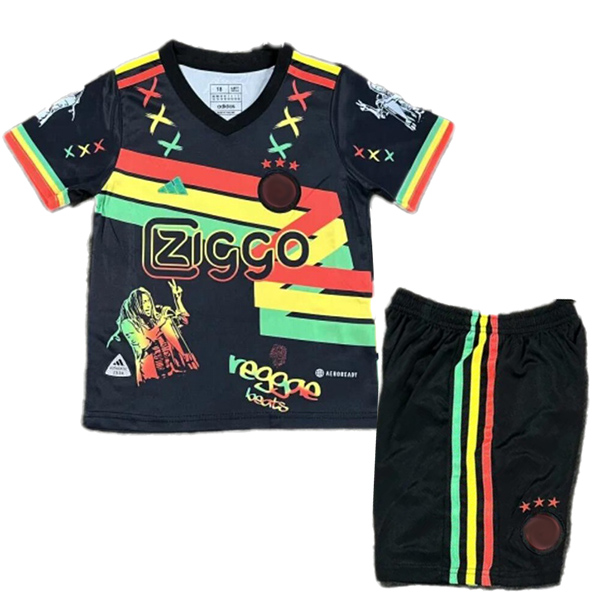 Ajx bob marley édition limitée maillot de football pour enfants kit de football pour enfants 3ème mini-chemise de football uniformes pour jeunes 2023-2024