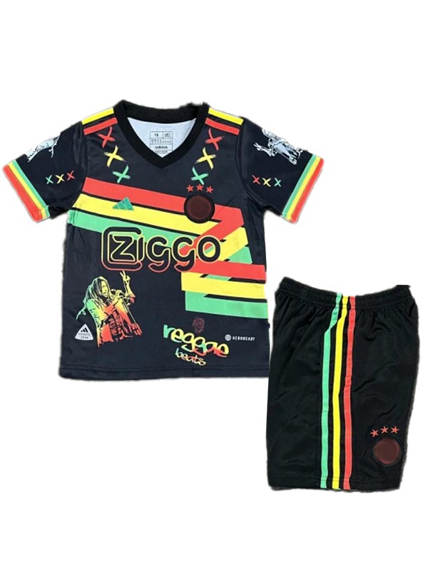 Ajx bob marley édition limitée maillot de football pour enfants kit de football pour enfants 3ème mini-chemise de football uniformes pour jeunes 2023-2024