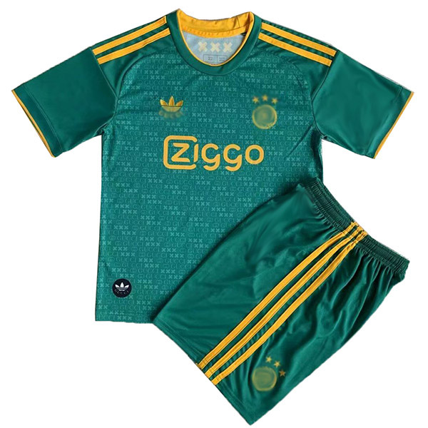 Ajx maillot de gardien de but enfant kit de football enfants vert football mini chemise jeunes uniformes 2023-2024