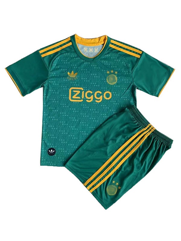 Ajx maillot de gardien de but enfant kit de football enfants vert football mini chemise jeunes uniformes 2023-2024