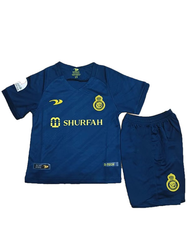 Al-Nassr FC loin kit de football pour enfants jersey enfants deuxième maillot de football mini uniformes de jeunesse 2023-2024