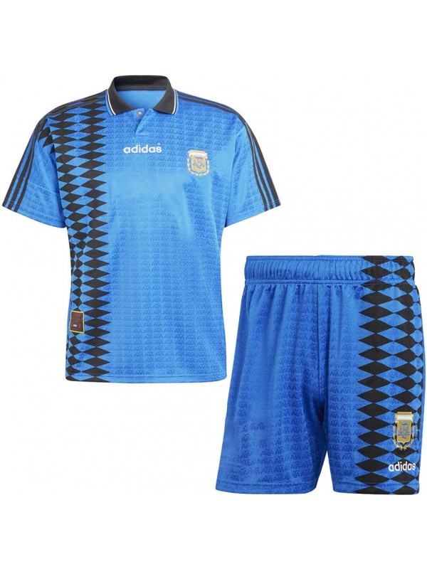 argentina extérieur maillot rétro enfant Kit de football pour enfants deuxième mini-chemise de football uniformes pour jeunes 1994