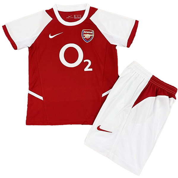 Arsenal domicile enfants maillot rétro kit de football vintage enfants premier football mini-chemise uniformes de jeunes 2002-2004