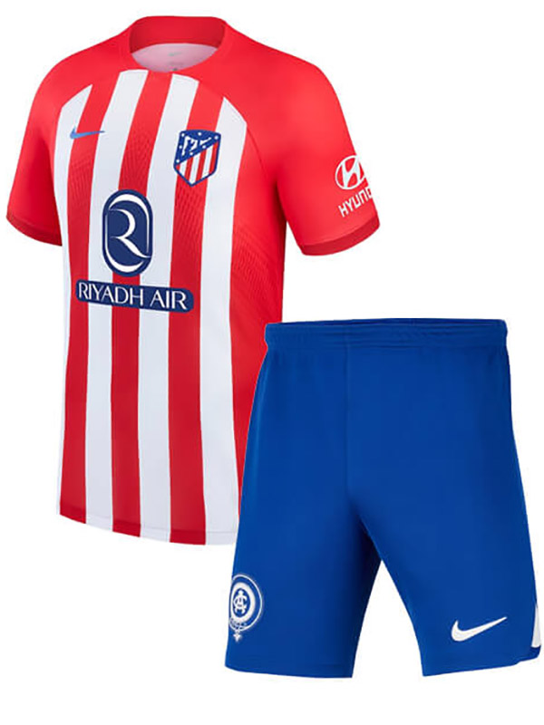 Atletico madrid maillot enfant domicile kit de football enfants premier mini-chemise de football uniformes pour jeunes 2023-2024