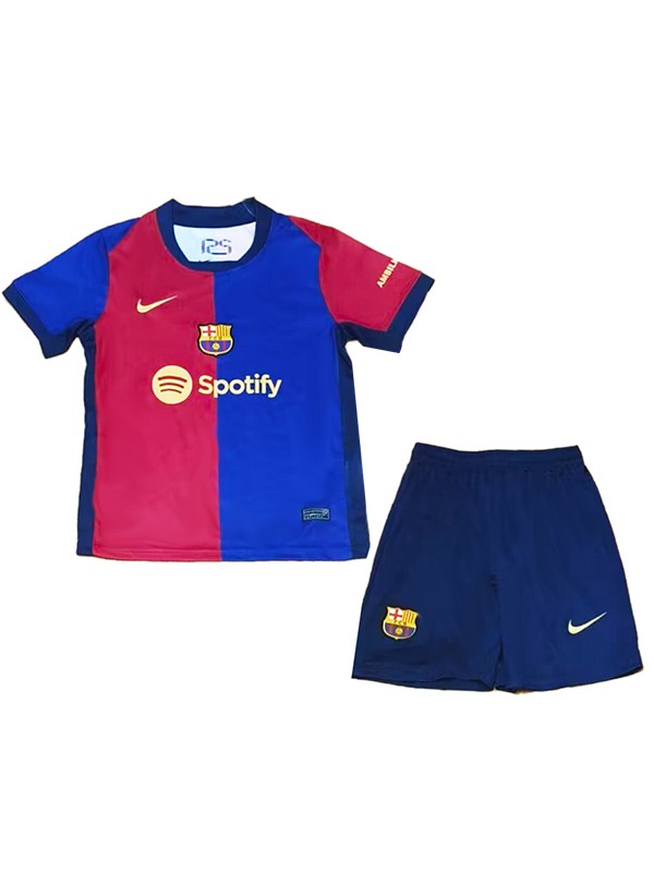 Barcelona maillot enfant domicile kit de football enfants premier mini-chemise de football uniformes pour jeunes 2024-2025