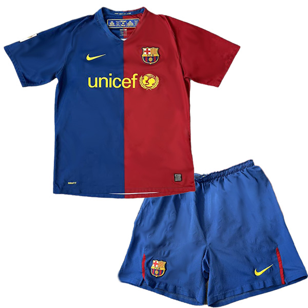 Barcelona domicile enfants maillot rétro kit de football enfants premier football mini-chemise uniformes de jeunes 2008-2009