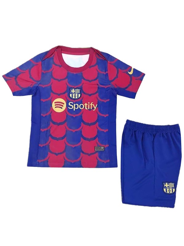 Barcelona maillot enfant kit de football spécial pour enfants mini-chemise de football de la marine uniformes pour jeunes 2024-2025