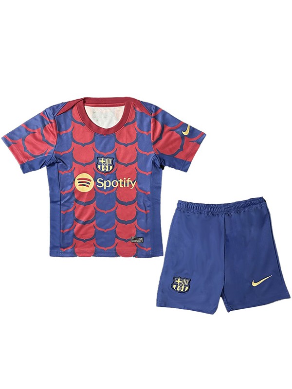 Barcelona maillot d'entraînement pour enfants kit de football pour enfants mini-chemise de football de la marine uniformes pour jeunes 2024-2025