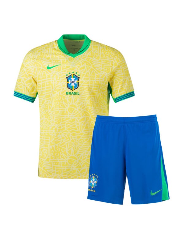 Brazil maillot enfant domicile kit de football enfants premier mini-chemise de football uniformes pour jeunes 2024-2025