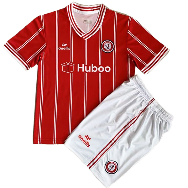Bristol City maillot enfant domicile kit de football enfants premier maillot de football mini uniformes de jeunesse 2023-2024
