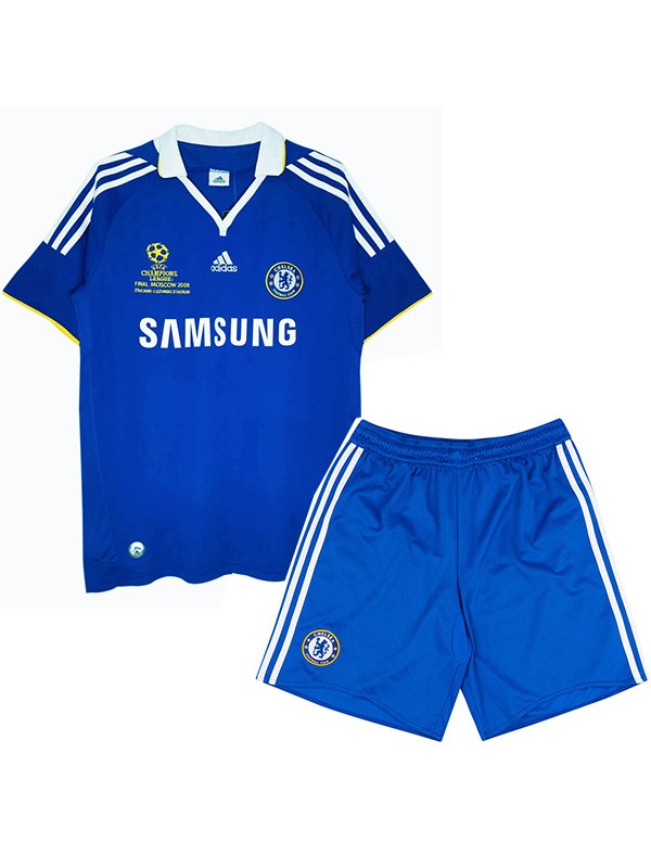 Chelsea maillot rétro enfant domicile Kit de football vintage pour enfants premier mini-chemise de football uniformes pour jeunes 2008-2009