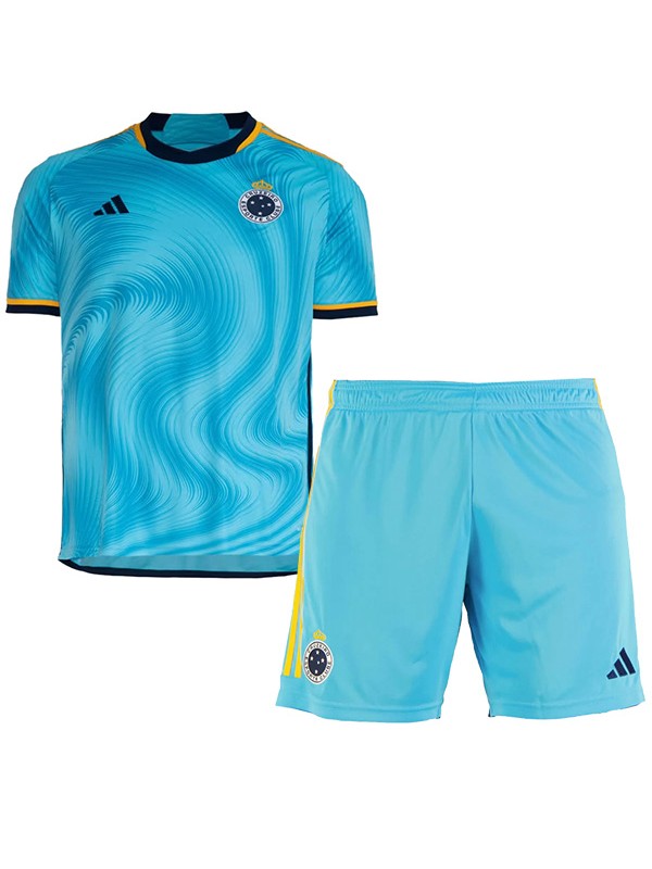 Cruzeiro troisième maillot de football pour enfants kit de football pour enfants 3ème mini-chemise de football uniformes pour jeunes 2023-2024