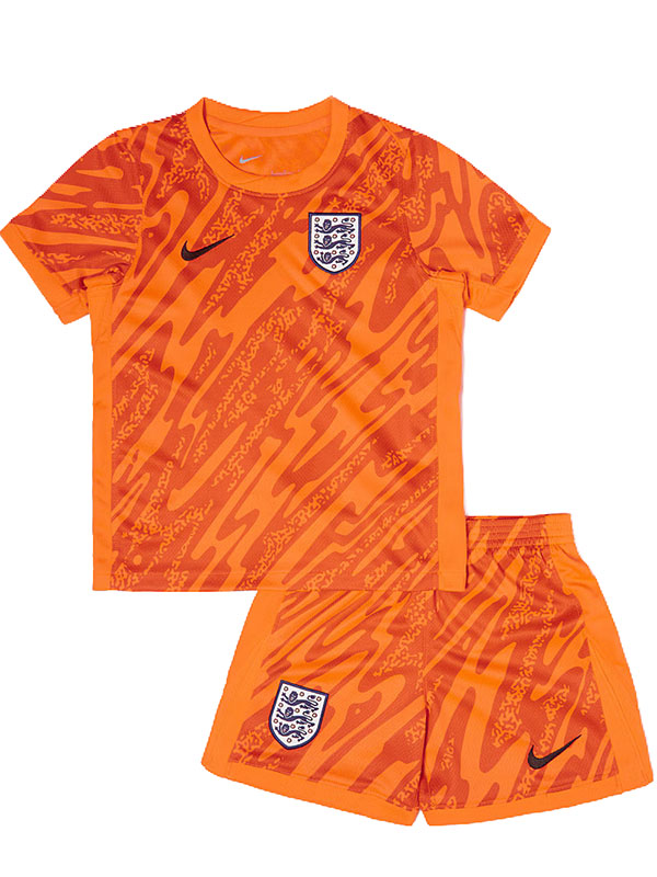 England maillot de gardien de but pour enfants kit de football pour enfants mini-chemise de football orange uniformes pour jeunes 2024-2025