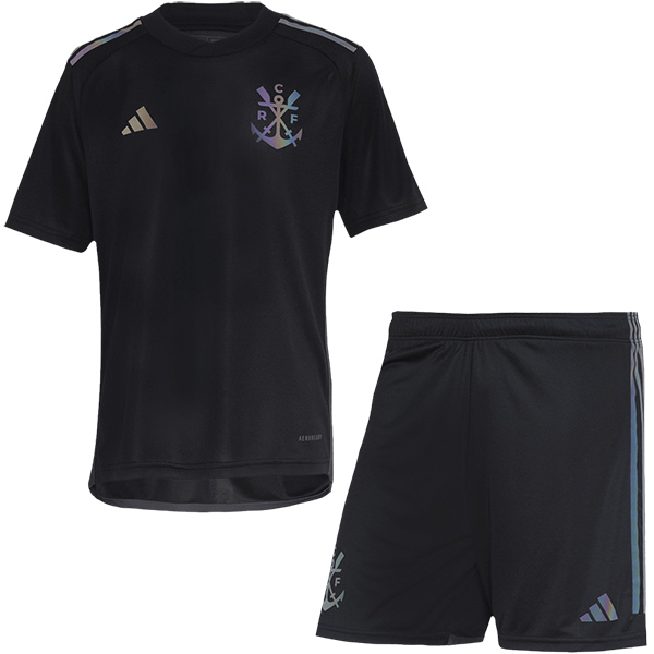 Flamengo troisième maillot de football pour enfants kit de football pour enfants 3ème mini-chemise de football uniformes pour jeunes 2023-2024