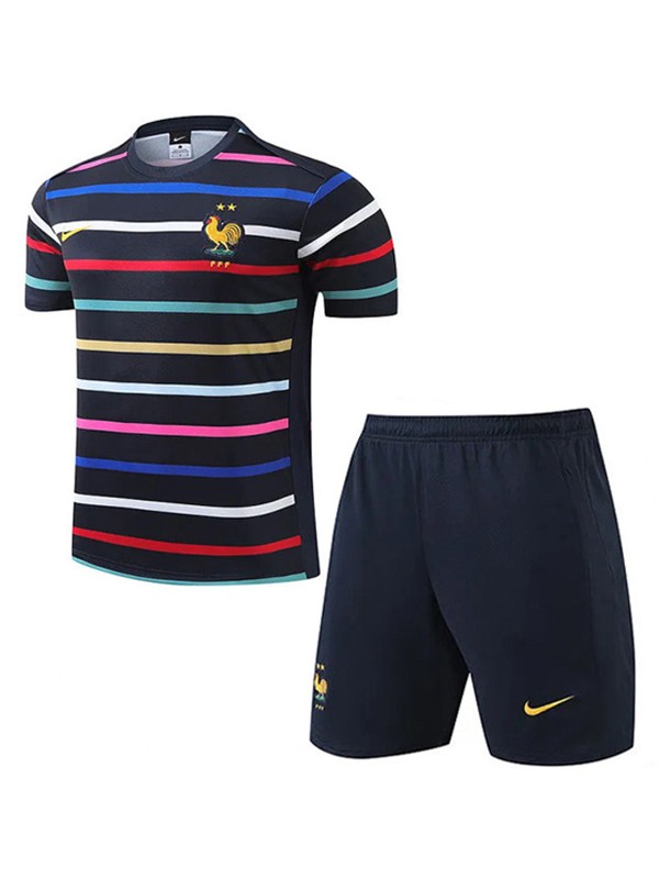 France entraînement maillot de football pour enfants kit de football pour enfants maillot de football de la marine mini uniformes de jeunesse 2024-2025